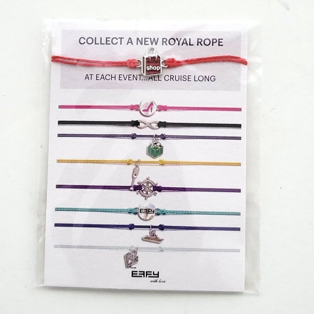 Effy Royal Caribbean Royal Rope Bracelet NEW Sealed Red Shopping Bag Charm